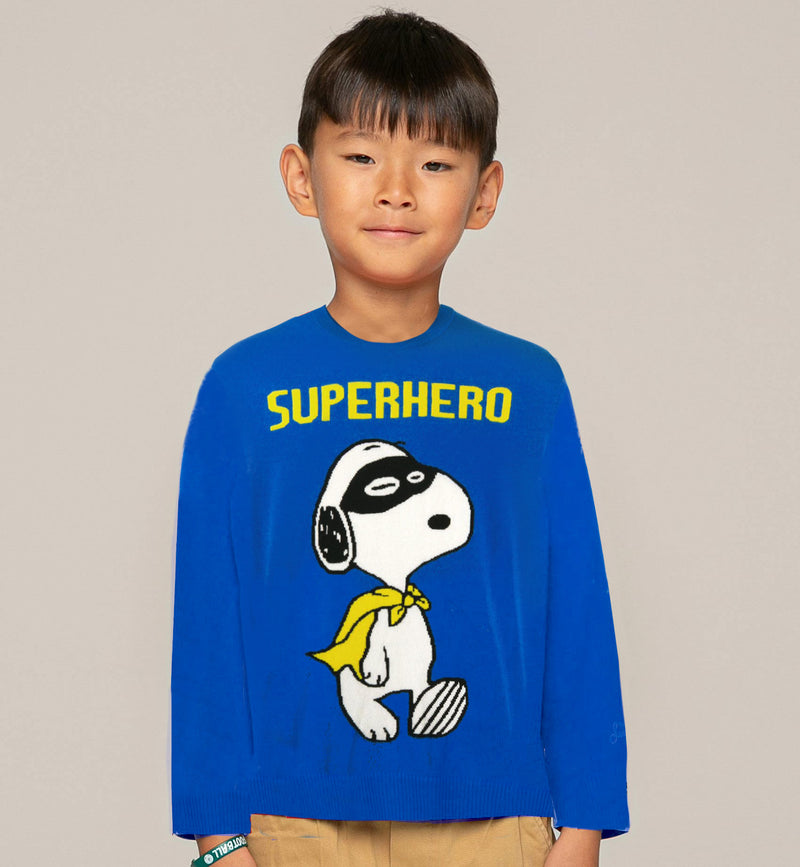 Maglia da bambino blu stampa Snoopy Superhero | SNOOPY - EDIZIONE SPECIALE PEANUTS™