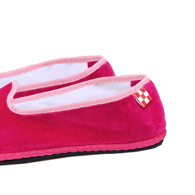 Fucsia velvet slippers friulane