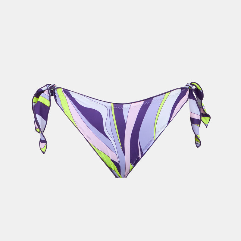 Woman swim briefs with shape wave print