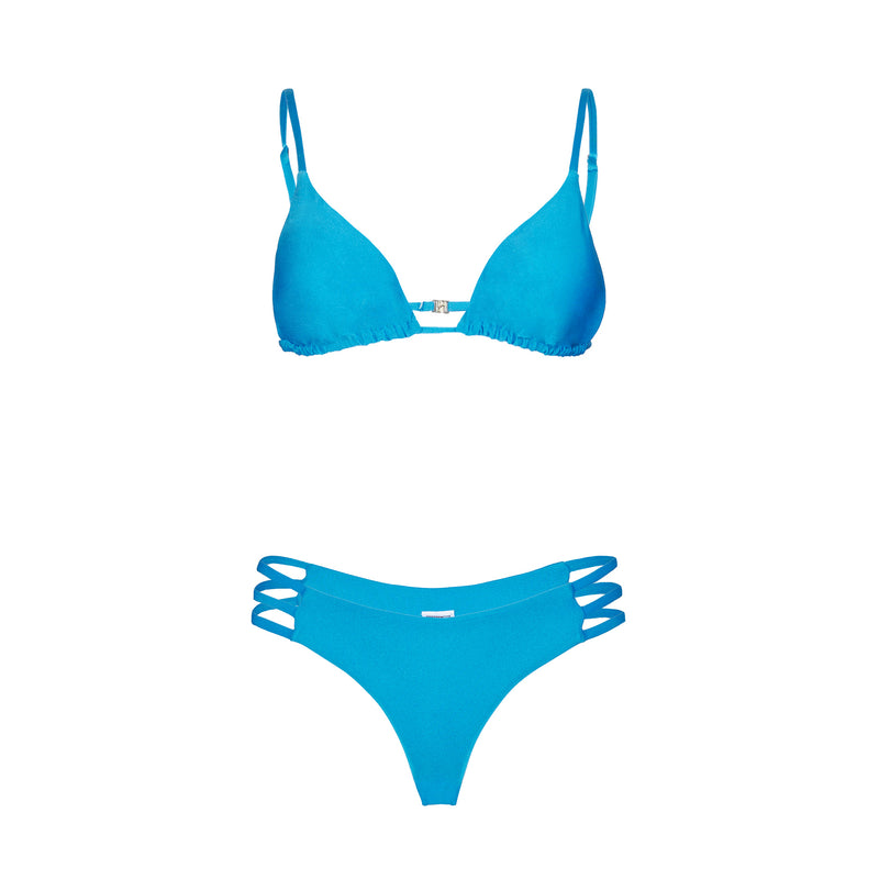 Woman bluette triangle top bikini