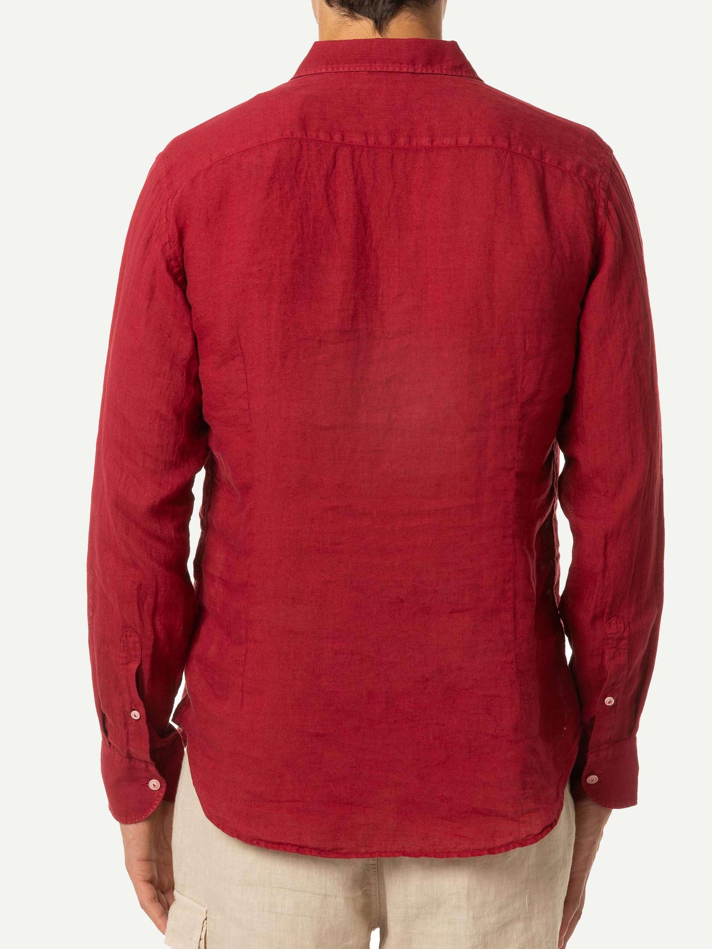 Man burgundy linen Pamplona shirt - MC2 Saint Barth