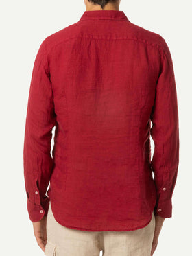 Man burgundy linen Pamplona shirt - MC2 Saint Barth