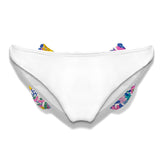 Girl swim briefs with flower printed bow