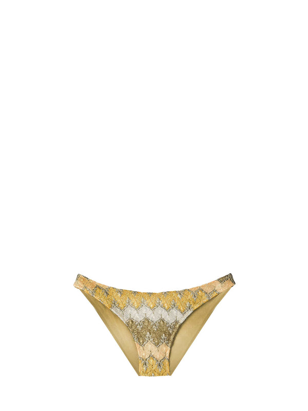 Slip da bagno in maglia color oro