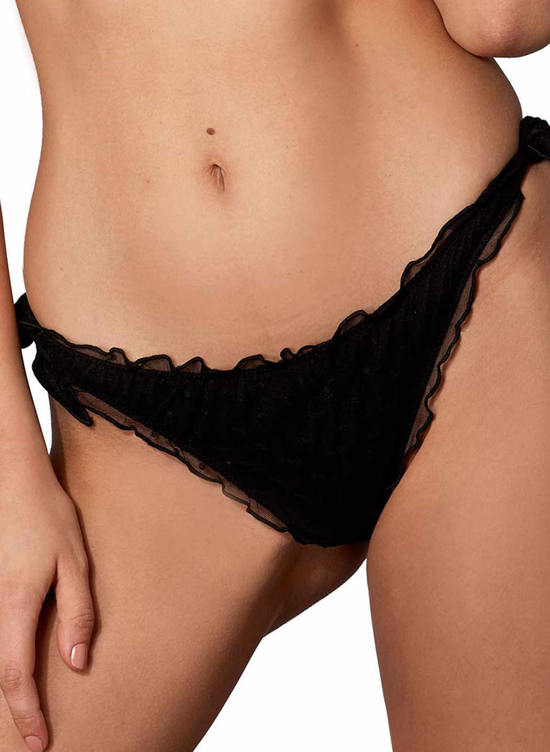 Slip mare nero con tulle