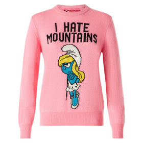 Maglia da donna rosa  I hate Mountains Puffetta | ©PEYO EDIZIONE SPECIALE