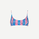 Damen-Bralette mit gestreiftem Bandana-Print