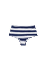 Striped print high waist swim briefs