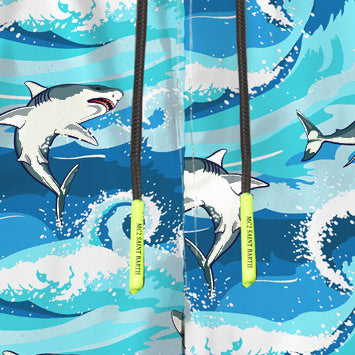 Shark print boy swim shorts surf style