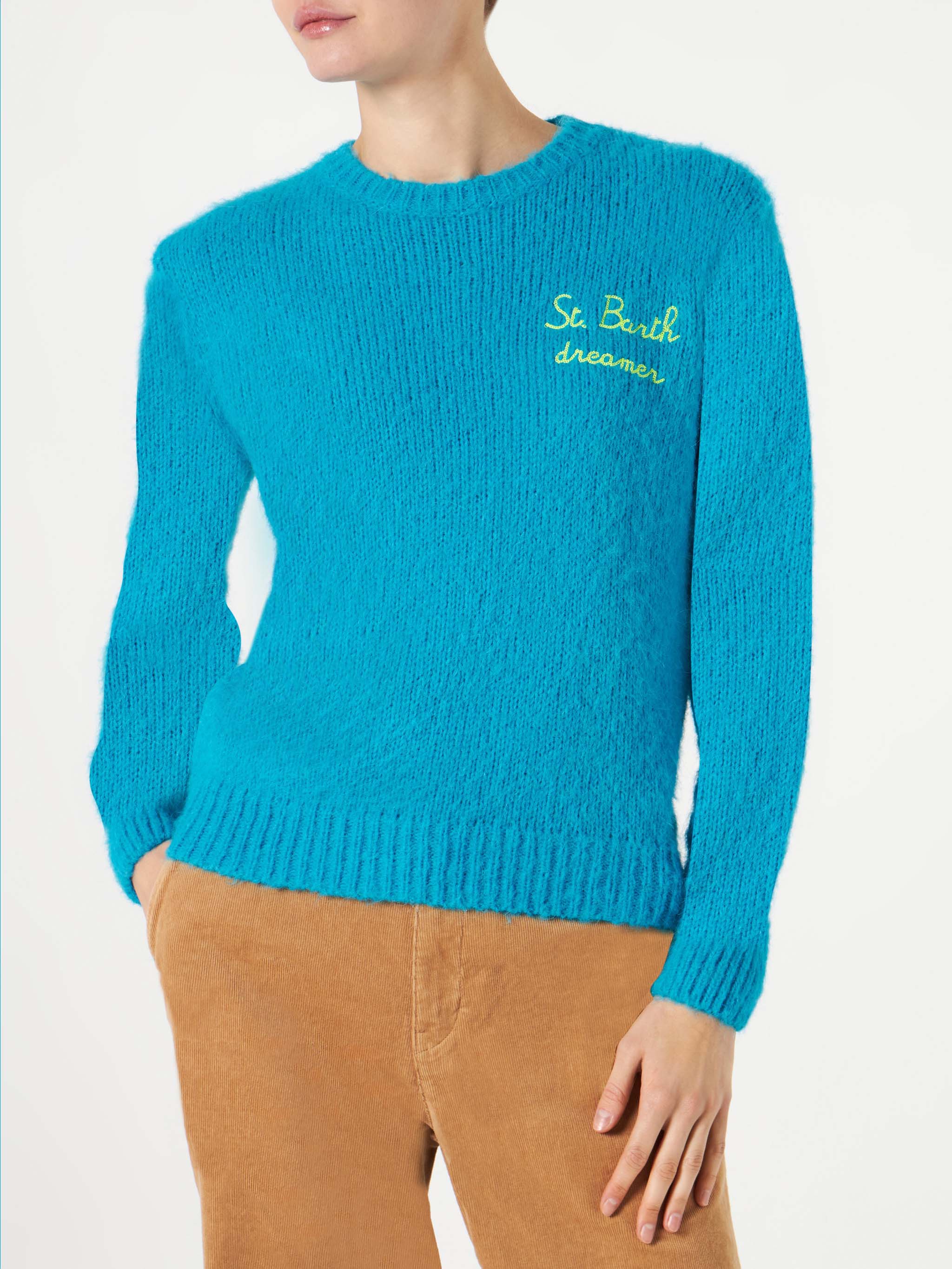 Maglione Donna Casuale A Treccie Con Girocollo, Morbido Mix Cotone E Cashmere (75% Cotone, 25% Cashmere), Taglia Unica (40-72 Kg), Colori Disponibili: Nero, Bianco, Grigio, Rosso, Arancione, Viola