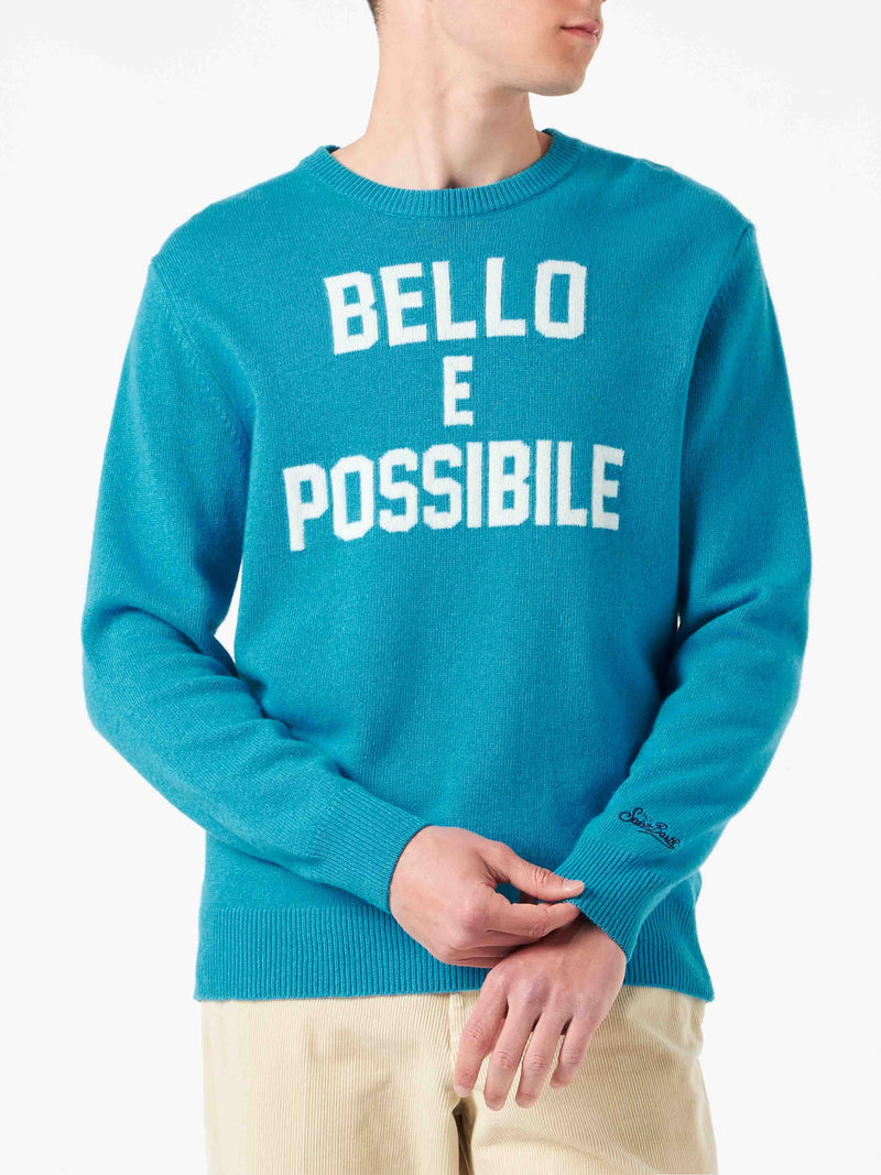 Herrenpullover mit Bello e Possibile-Aufdruck