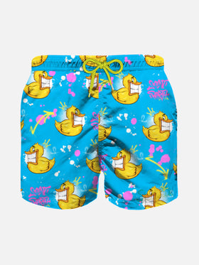 Boy swim shorts with Crypto duck print | CRYPTO PUPPETS® SPECIAL EDITION - MC2 Saint Barth