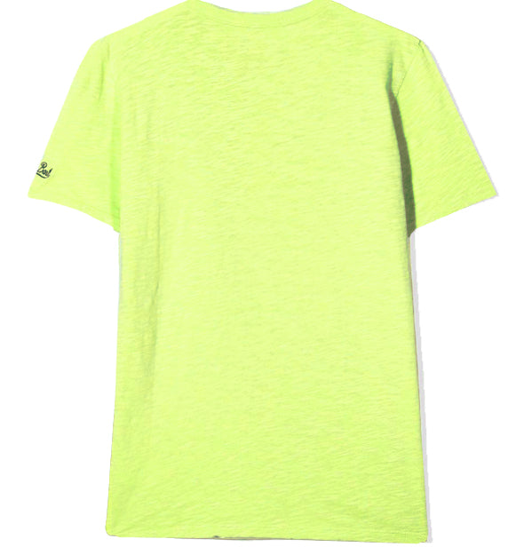 Gelbes Fluo-T-Shirt für Jungen mit UFO-Raumschiff