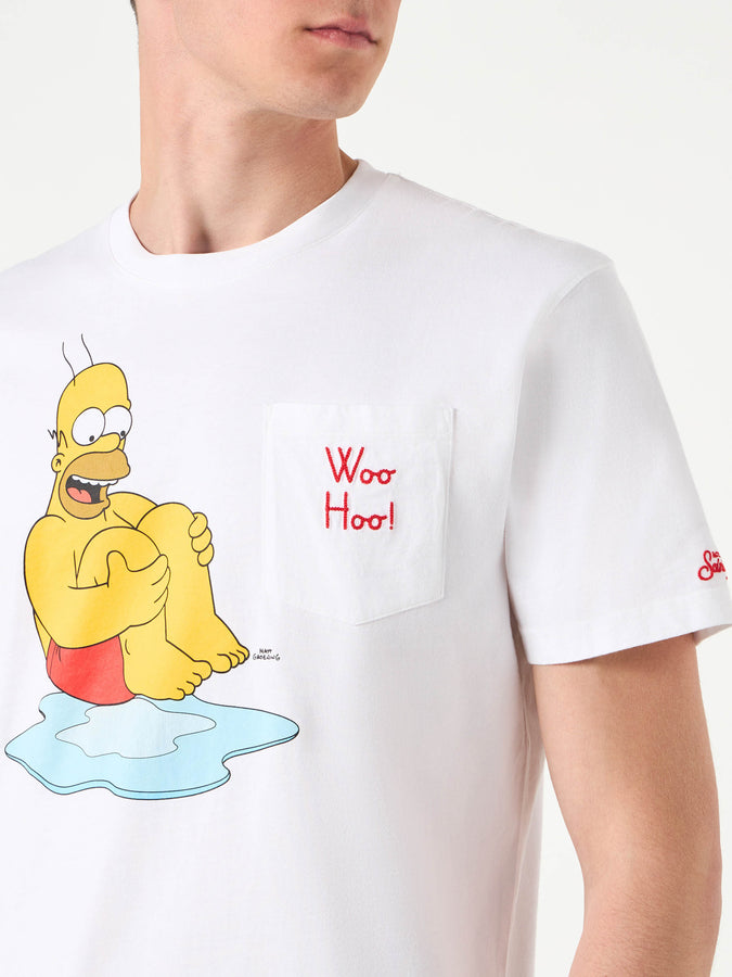 Mc2 Saint Barth T-shirt da uomo in cotone con stampa Homer | EDIZIONE SPECIALE DEI SIMPSON