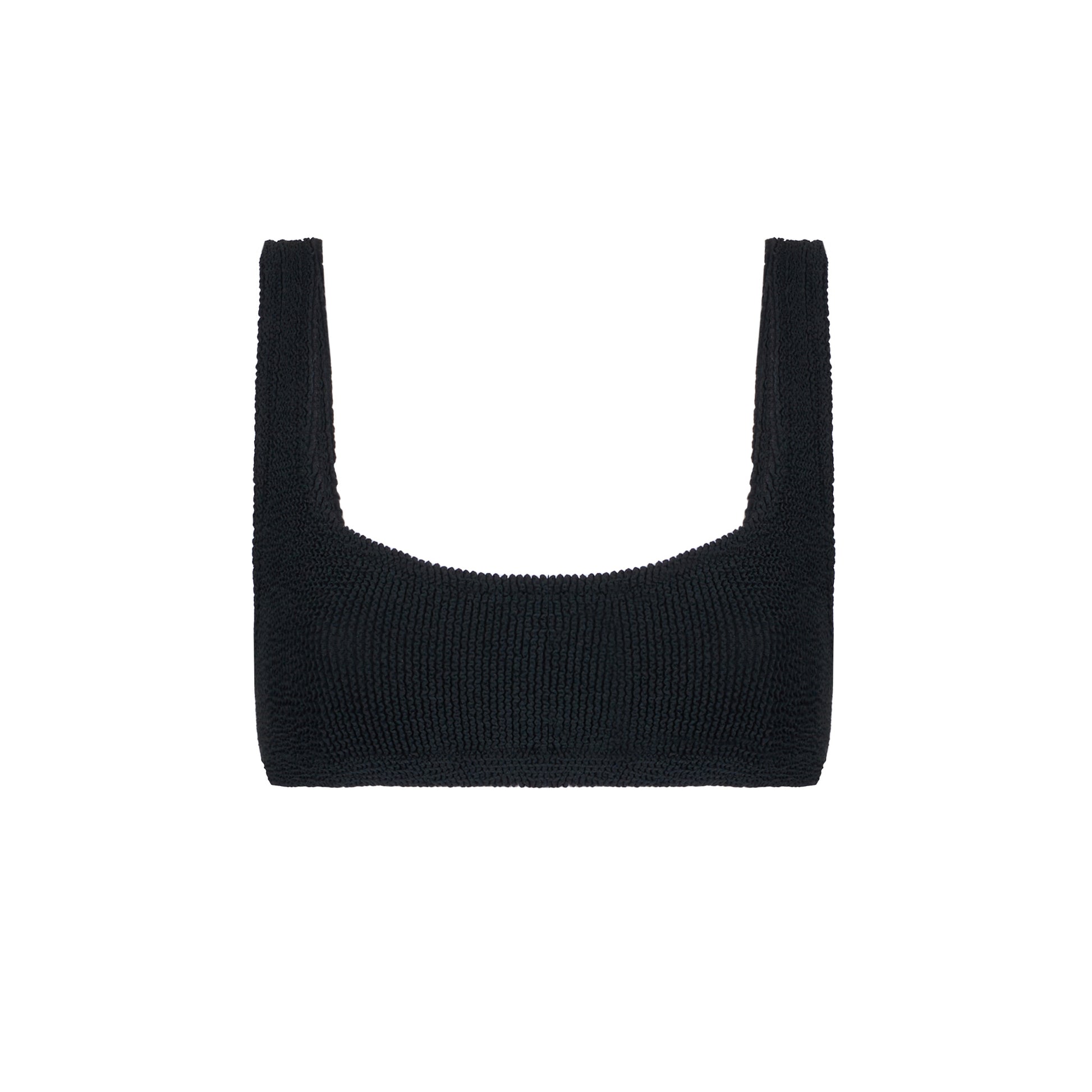 Woman black crinkle bralette top swimsuit - MC2 Saint Barth