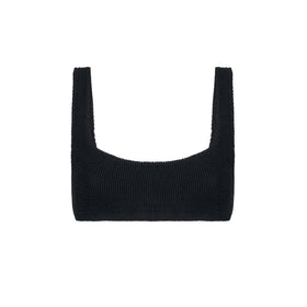 Woman black crinkle bralette top swimsuit - MC2 Saint Barth