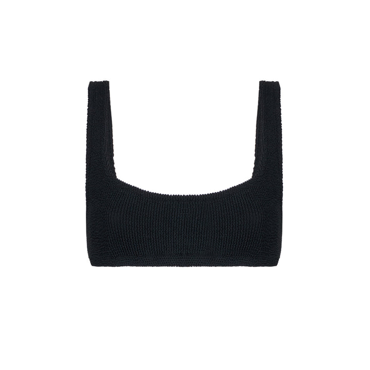 Woman black crinkle bralette top swimsuit - MC2 Saint Barth