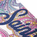 Soft terry beach towel with multicolor paisley print