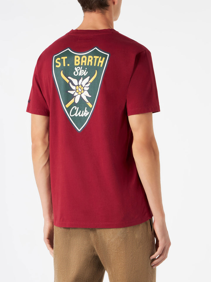 Man burgundy t-shirt with print - MC2 Saint Barth