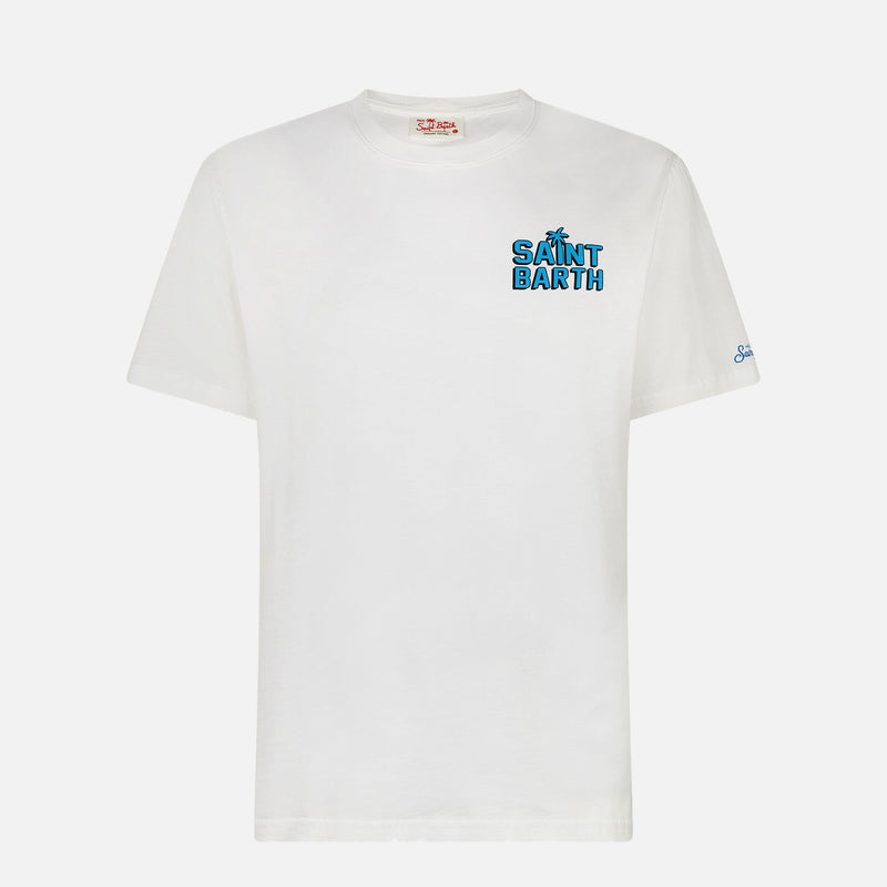 Man cotton t-shirt with St. Barth Happy Days print