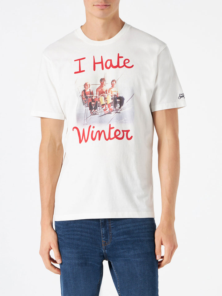 Man white t-shit with "I hate winter" print - MC2 Saint Barth