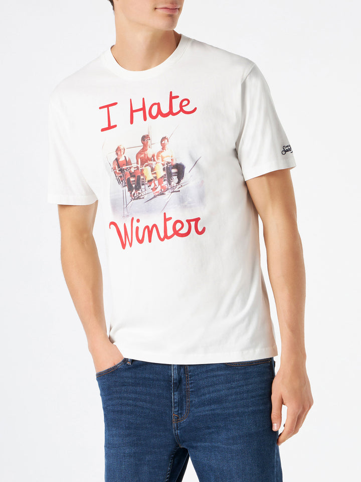 Man white t-shit with "I hate winter" print - MC2 Saint Barth