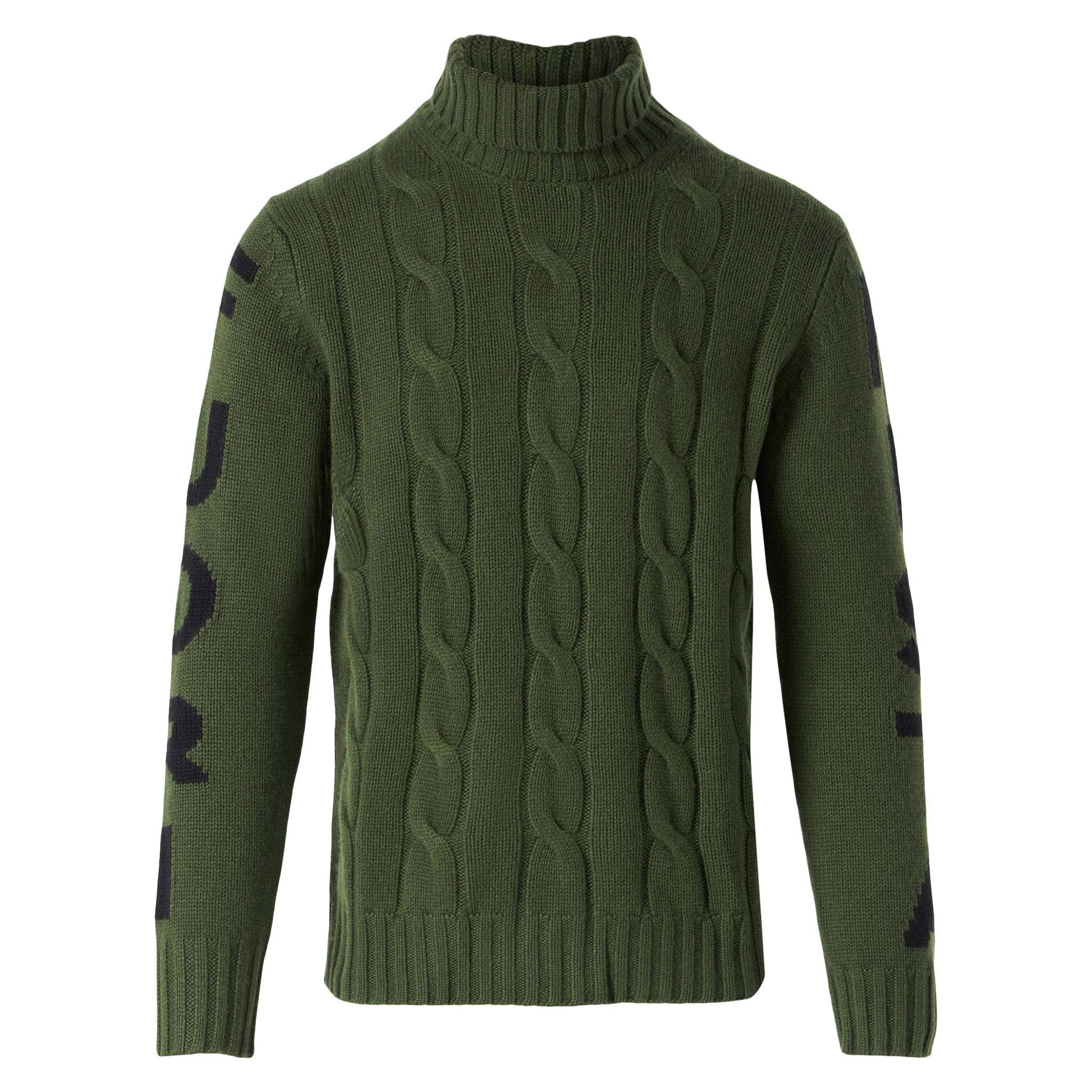Man turtleneck braided sweater with Fuori pista jacquard - MC2 Saint Barth