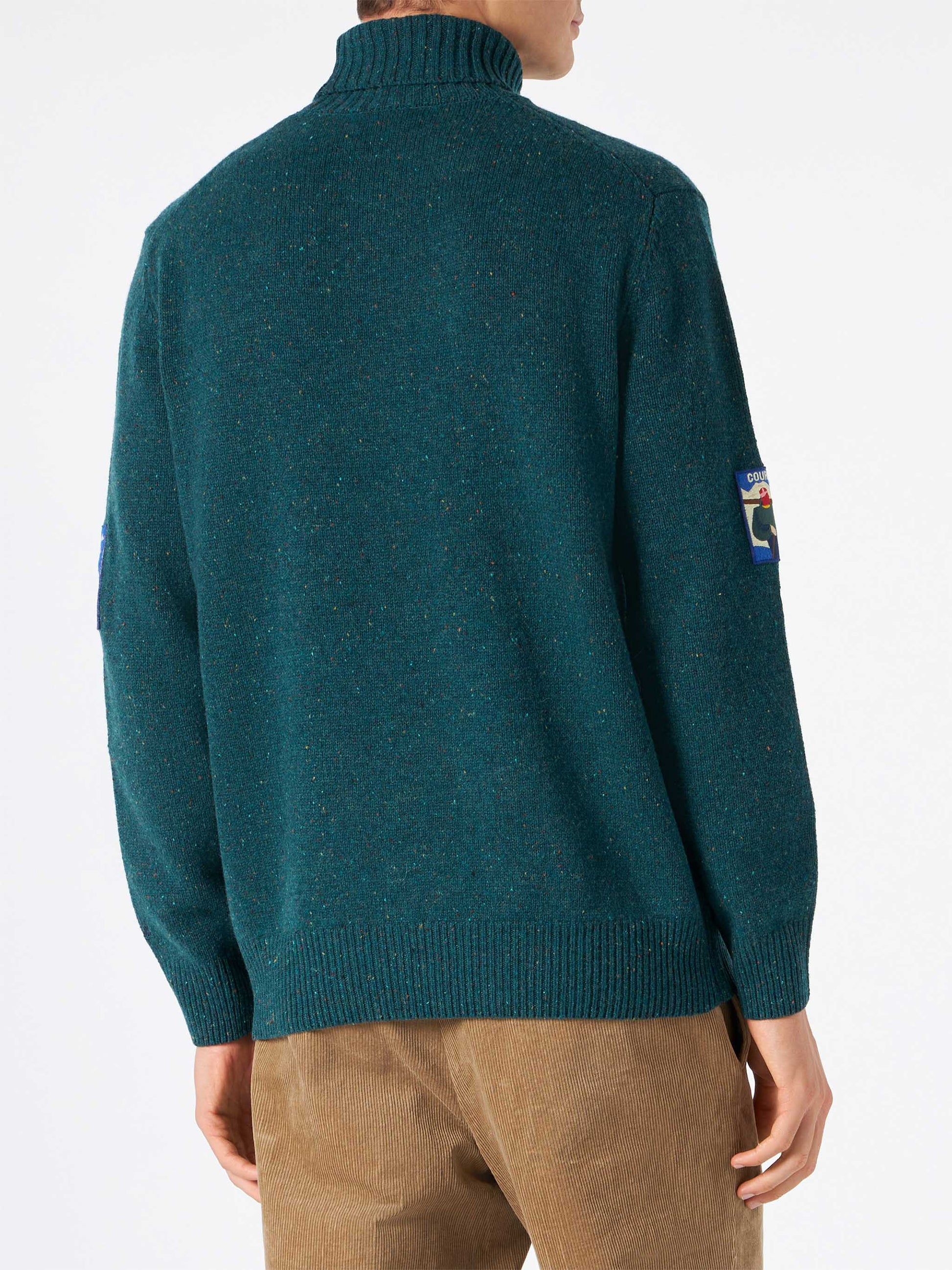 Man green turtle-neck sweater - MC2 Saint Barth