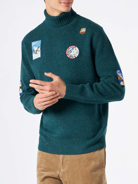 Man green turtle-neck sweater - MC2 Saint Barth