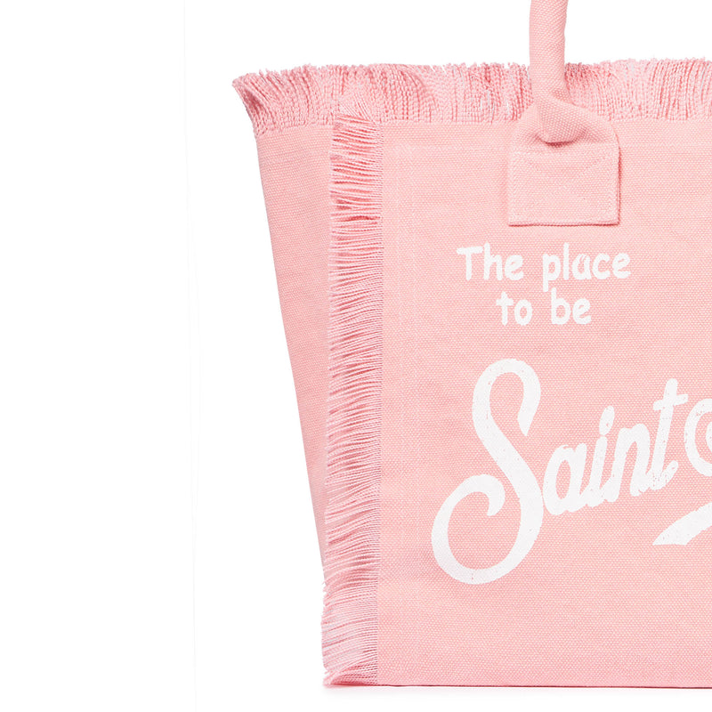 Vanity pink canvas shoulder bag