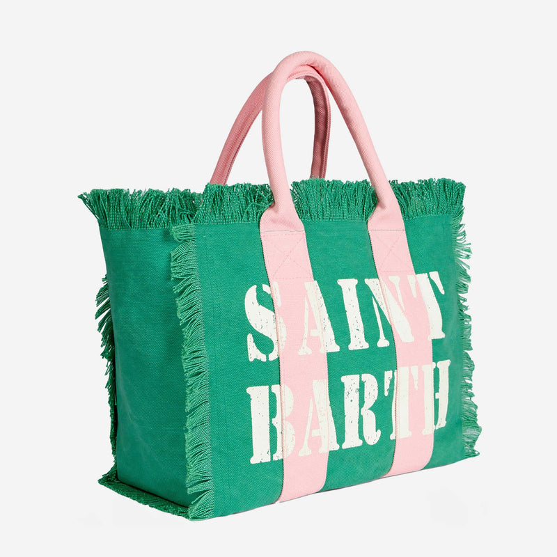 Vanity-Schultertasche aus Segeltuch mit Saint Barth-Logo