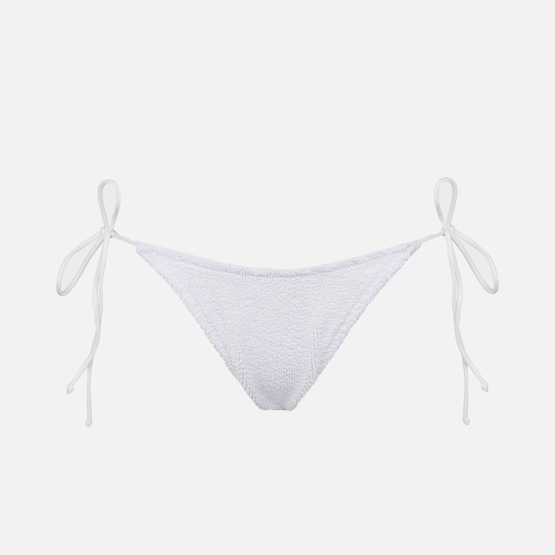 Woman white crinkle swim briefs with side laces - MC2 Saint Barth