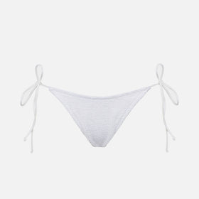 Woman white crinkle swim briefs with side laces - MC2 Saint Barth