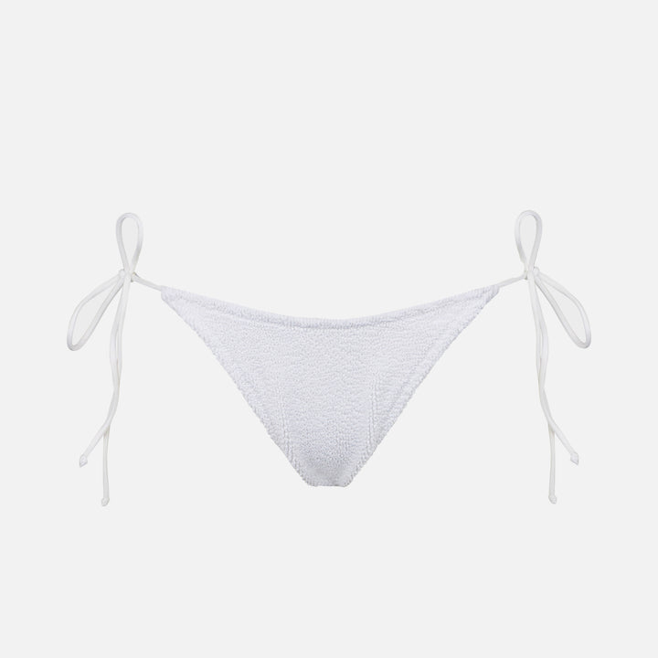 Woman white crinkle swim briefs with side laces - MC2 Saint Barth