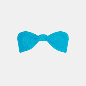 Woman dust blue crinkle bandeau top with knot - MC2 Saint Barth