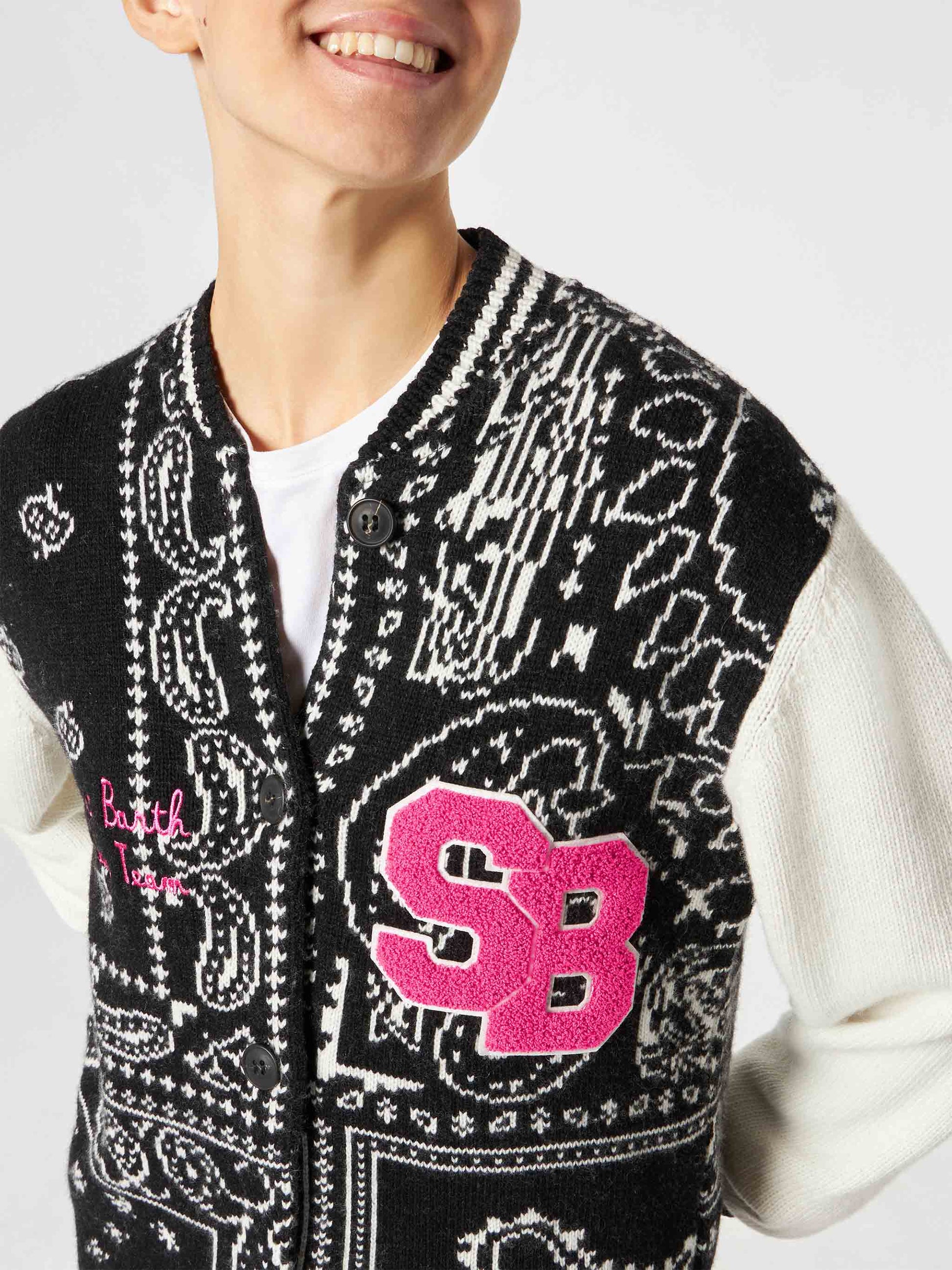 Woman college jacket with bandanna print - MC2 Saint Barth