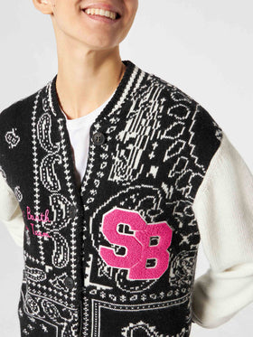 Woman college jacket with bandanna print - MC2 Saint Barth