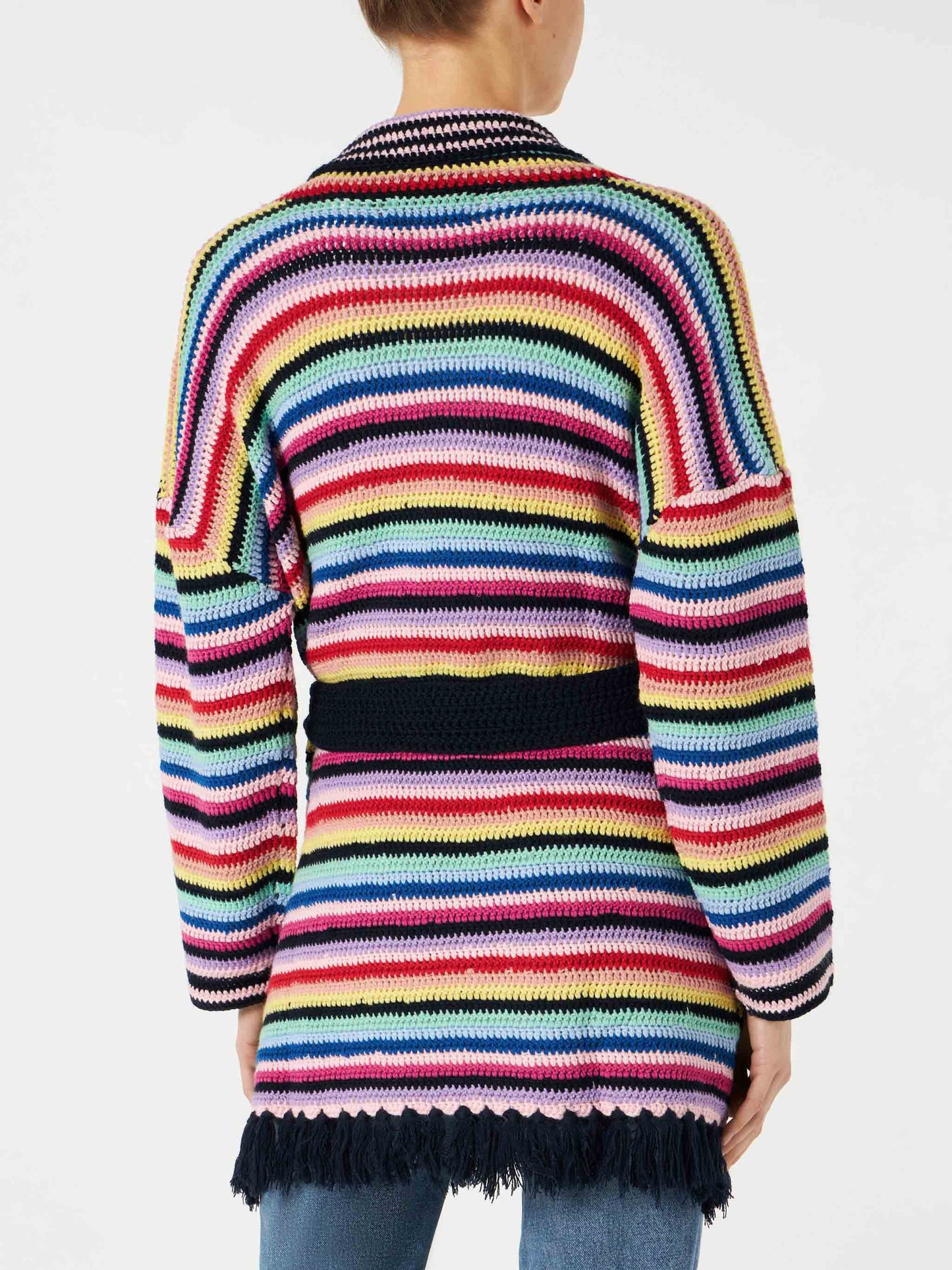Multicolor crochet coat with belt - MC2 Saint Barth