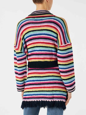 Multicolor crochet coat with belt - MC2 Saint Barth