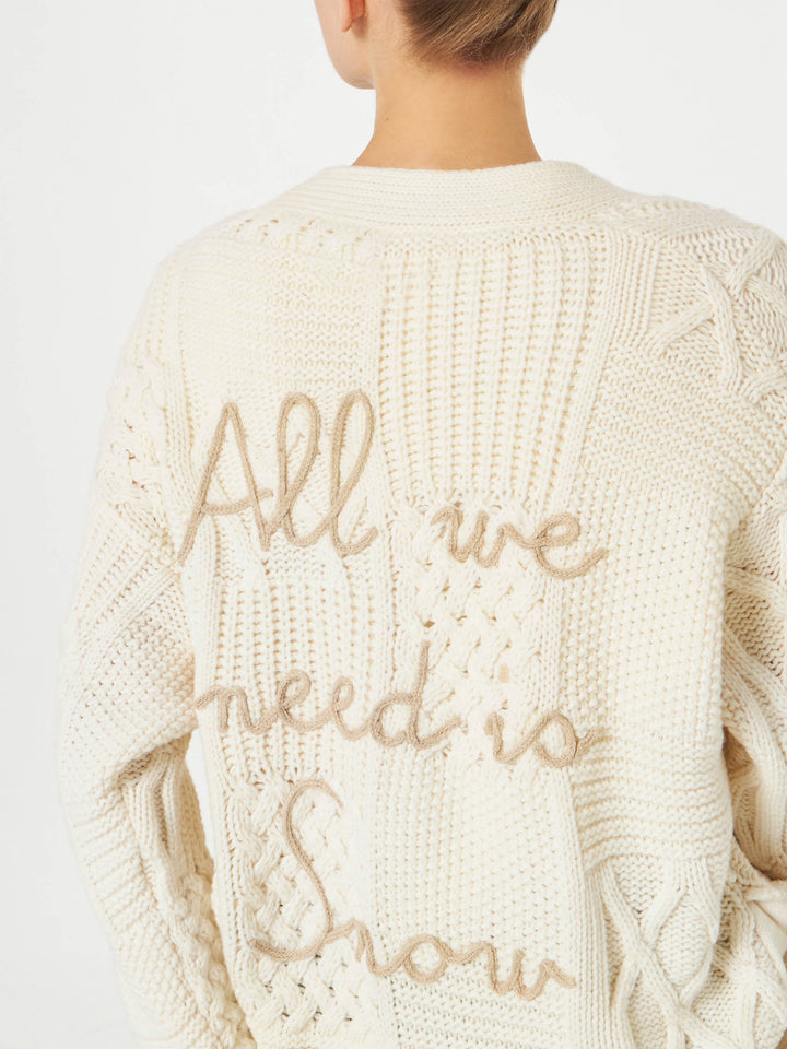 Maxi cardigan Daba with embroidery and belt - MC2 Saint Barth