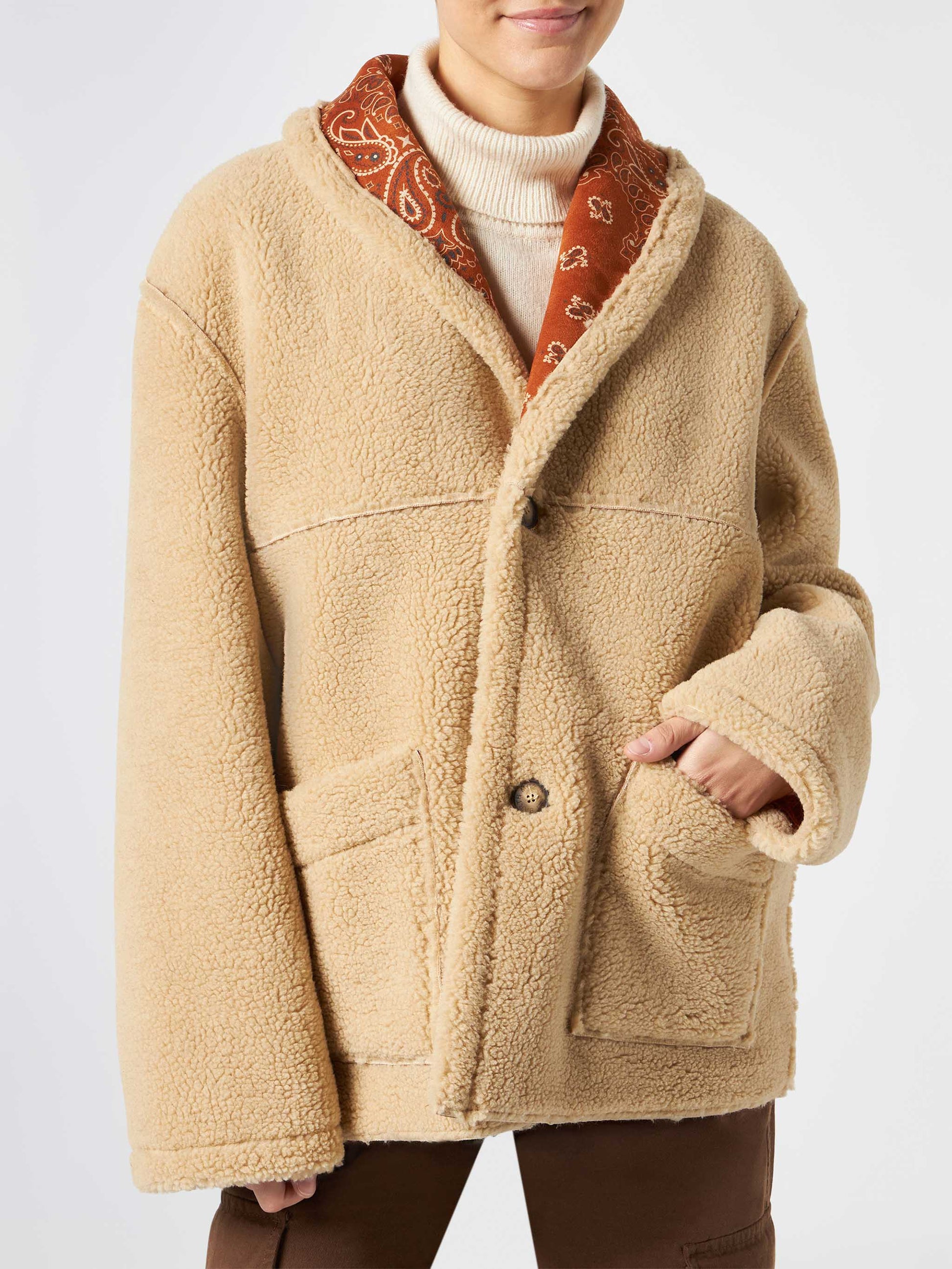Woman reversible shearling jacket - MC2 Saint Barth
