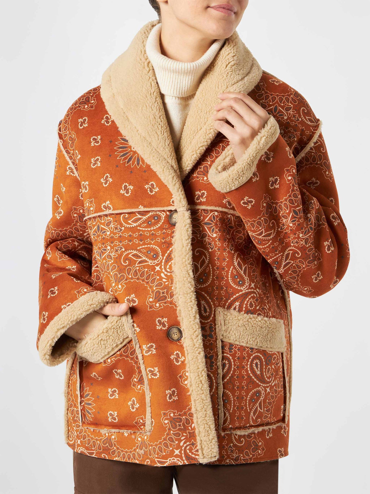 Woman reversible shearling jacket - MC2 Saint Barth