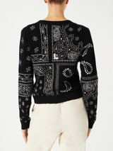 Woman cropped cardigan with Saint Barth embroidery