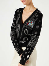 Woman cropped cardigan with Saint Barth embroidery