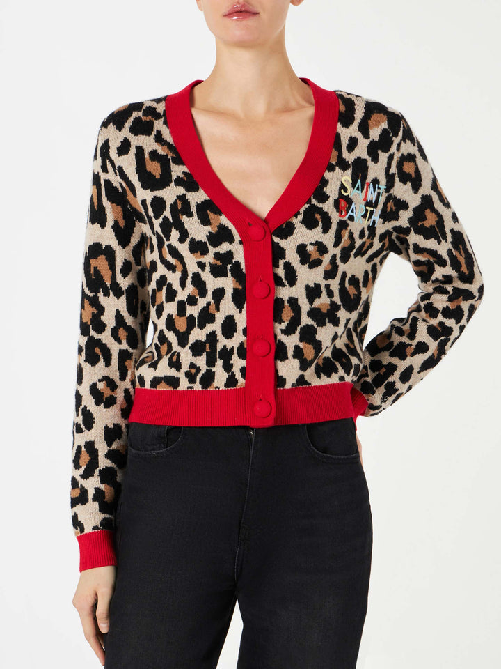Woman cropped cardigan with Saint Barth embroidery - MC2 Saint Barth