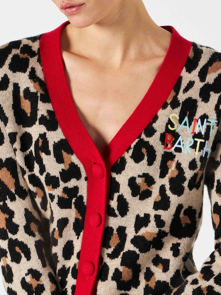 Woman cropped cardigan with Saint Barth embroidery - MC2 Saint Barth