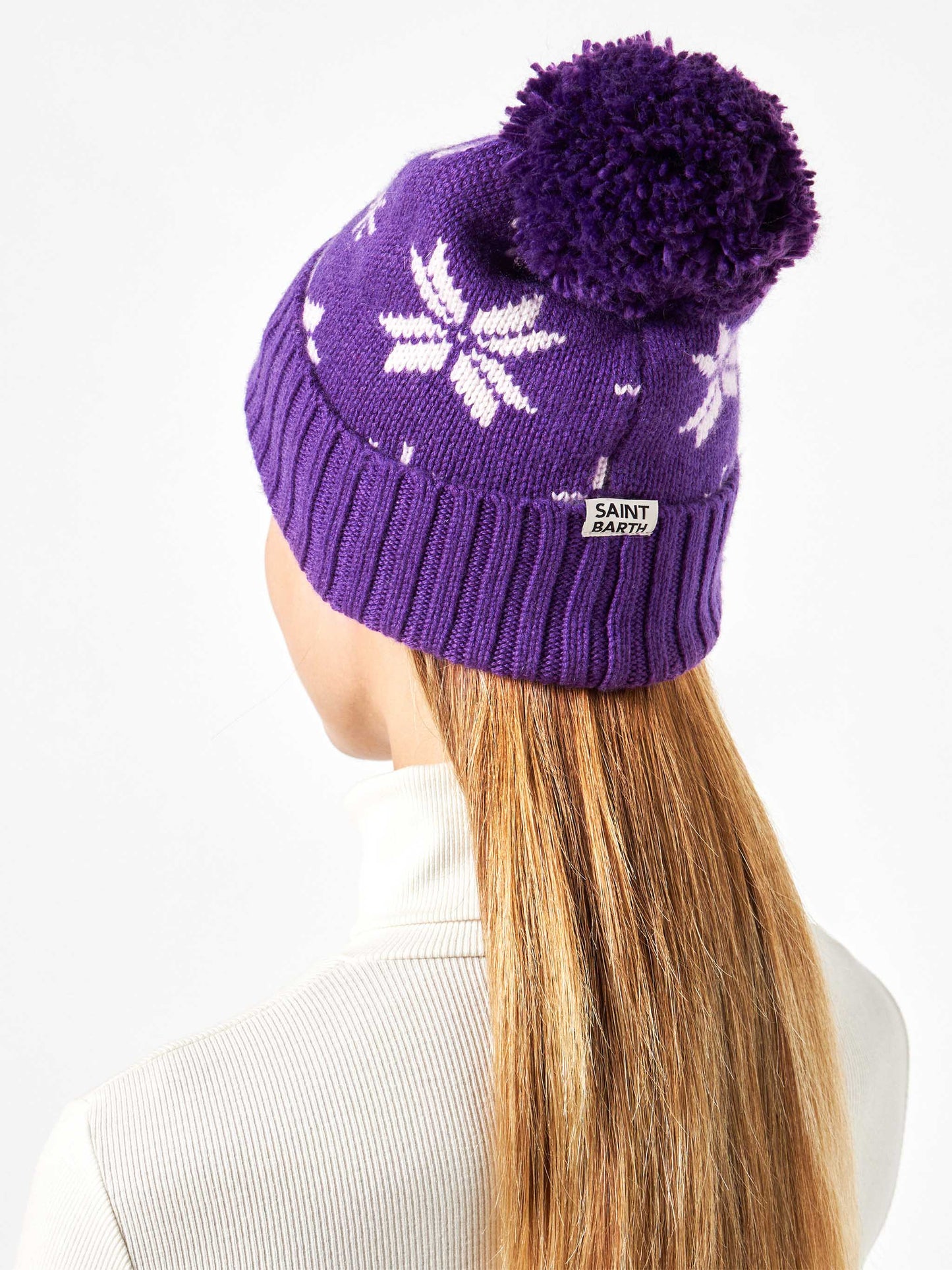 Woman purple beanie with norwegian pattern - MC2 Saint Barth