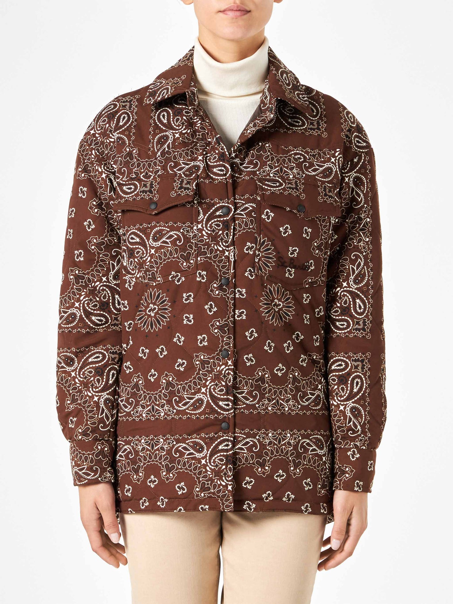 Woman jacket with bandanna print - MC2 Saint Barth