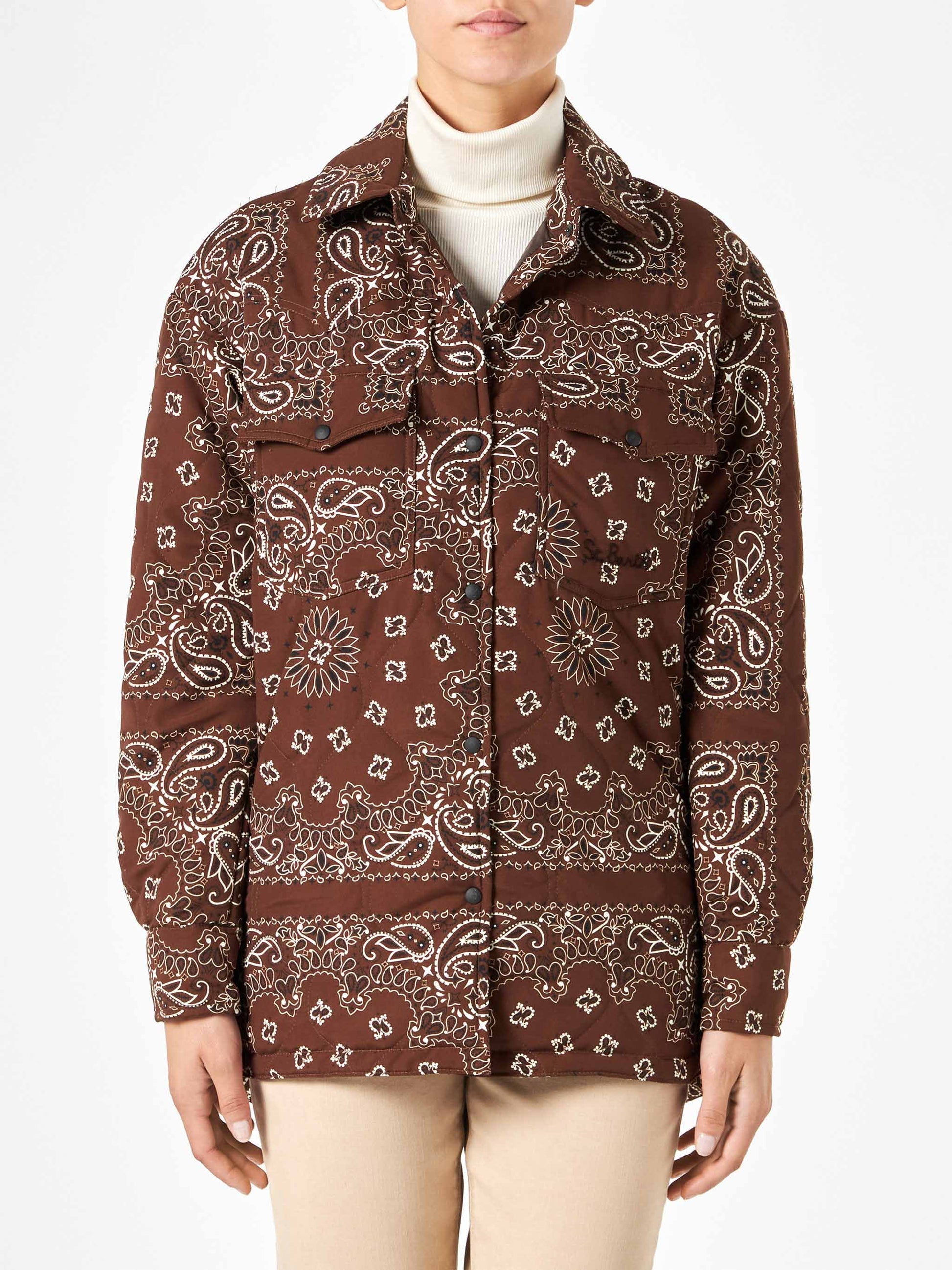 Woman jacket with bandanna print - MC2 Saint Barth