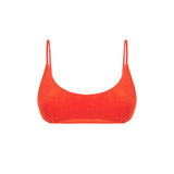 Orangefarbener Bralette-Badeanzug für Damen aus Frottee